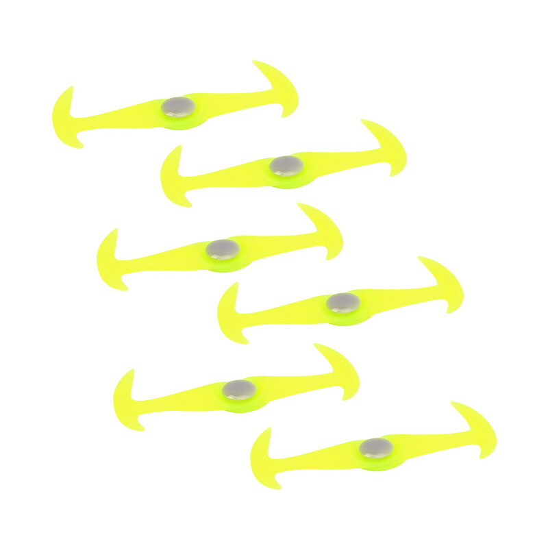Lesara 6er-Set Silikon-Schnürsenkel zweifarbig - Gelb
