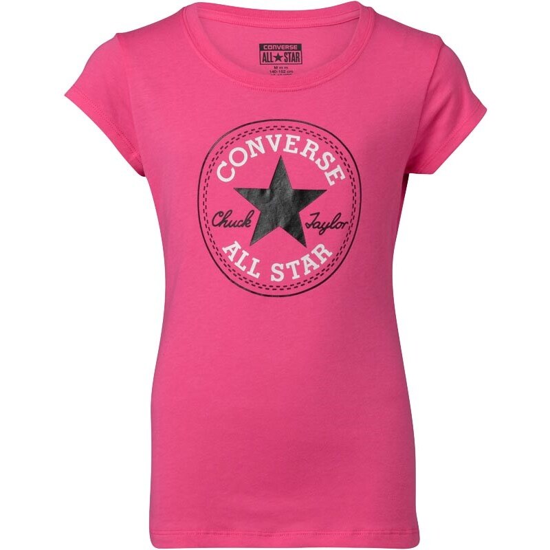 Converse Mädchen Chuck Patch Paper T-Shirt Rosa