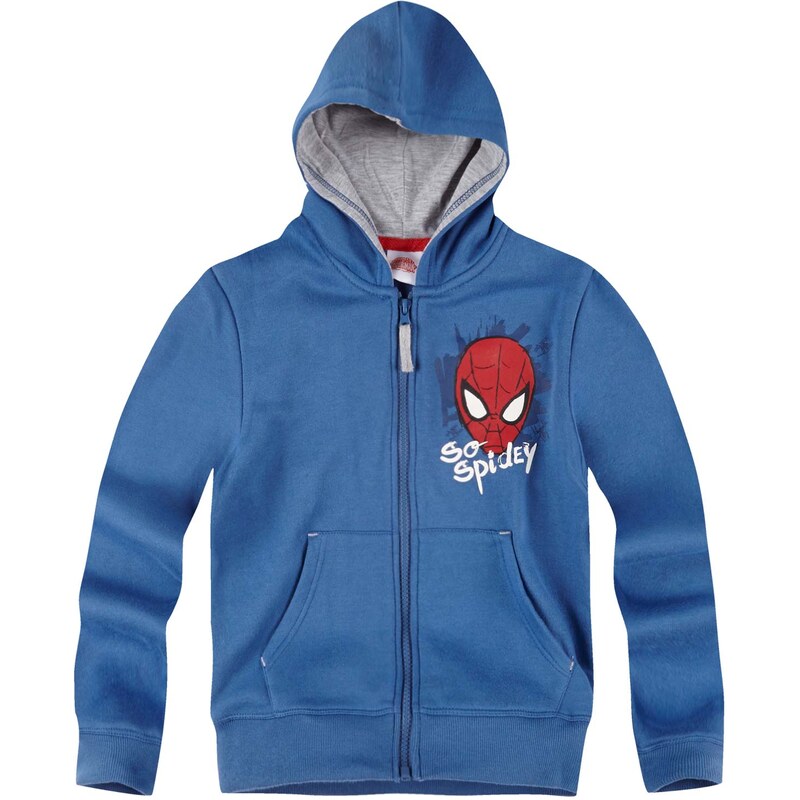 Spiderman Sweatjacke blau in Größe 104 für Jungen aus 60 % Baumwolle 40 % Polyester
