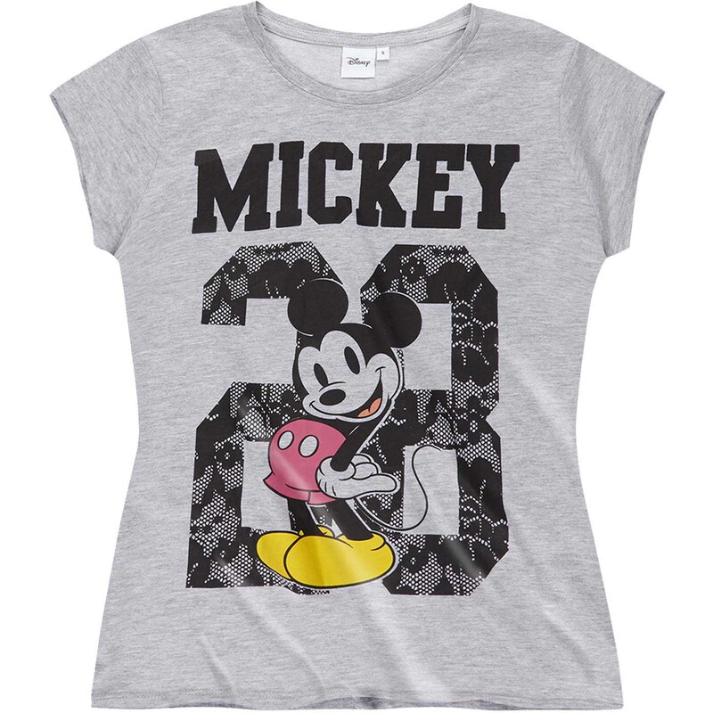 Disney Mickey T-Shirt grau in Größe S für Damen aus 60 % Baumwolle 40 % Polyester