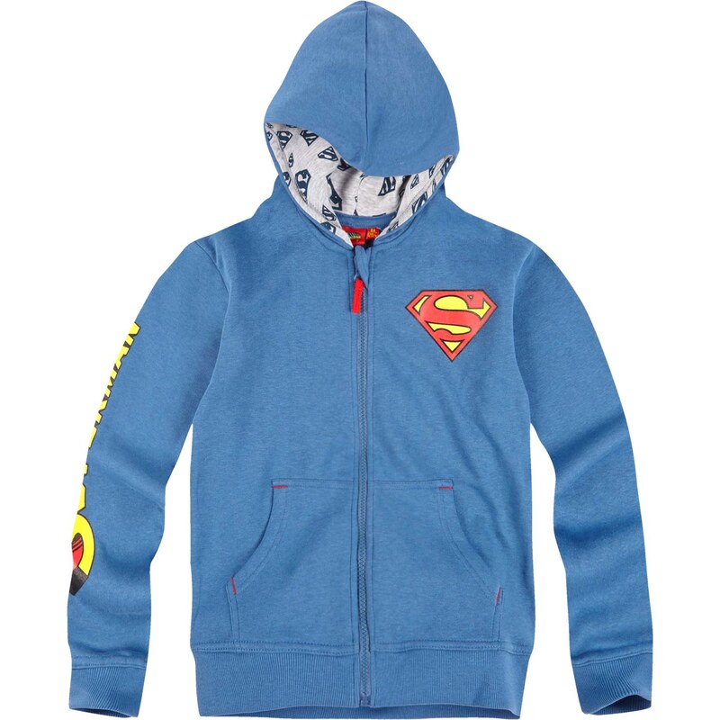 Superman Sweatjacke blau in Größe 104 für Jungen aus 80% Baumwolle 20% Polyester