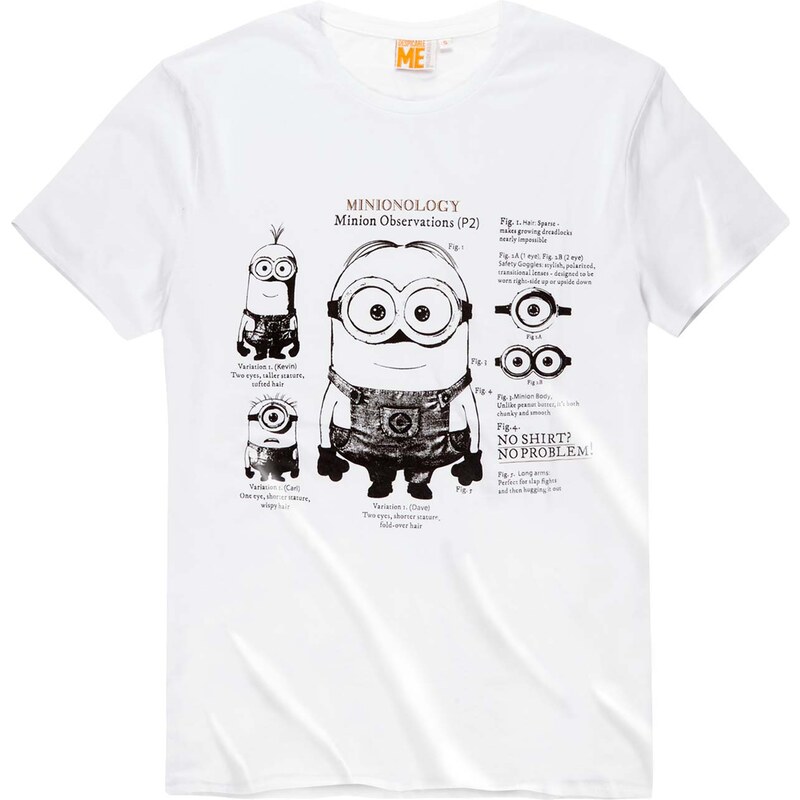 Minions T-Shirt weiß in Größe S für Herren aus 100% Baumwolle