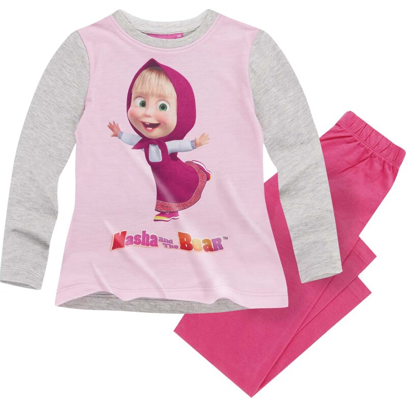 Mascha und der Bär Pyjama pink in Größe 104 für Mädchen aus 100% Baumwolle