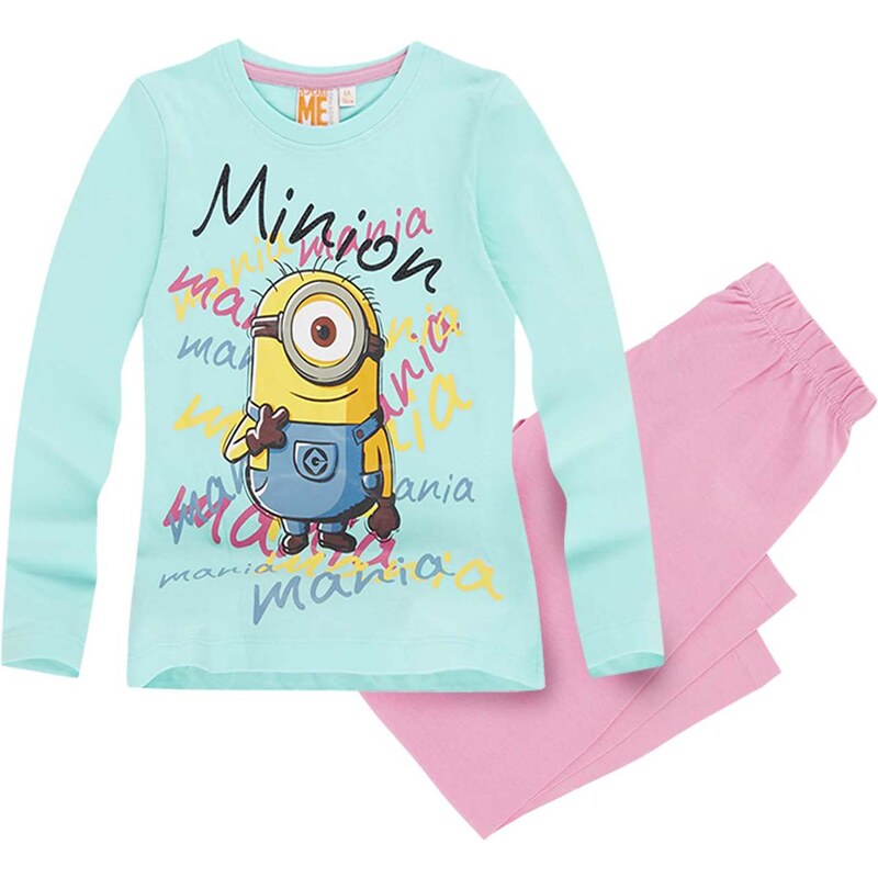Minions Pyjama pink in Größe 116 für Mädchen aus 100% Baumwolle