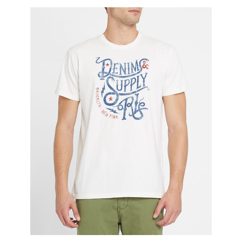 DENIM & SUPPLY RALPH LAUREN T-Shirt in Ecru mit Logo DS