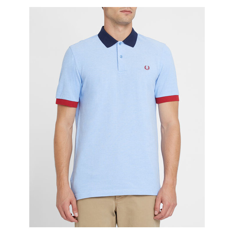 FRED PERRY Poloshirt Color Block in Himmelblau