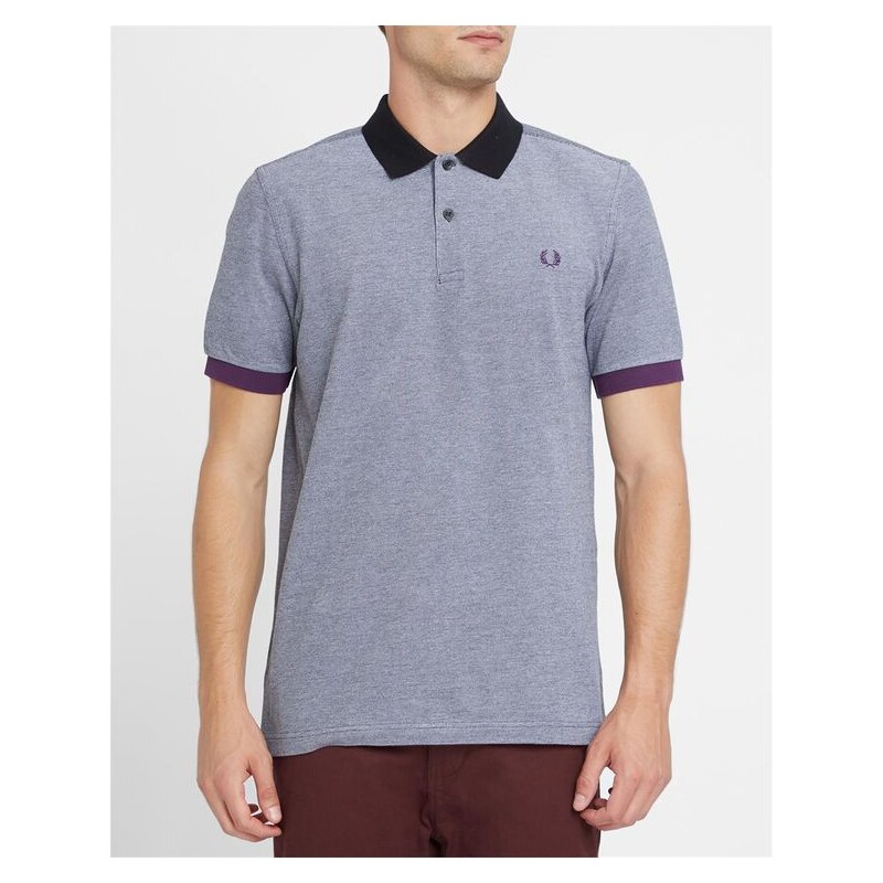 FRED PERRY Grau meliertes Poloshirt Color Block