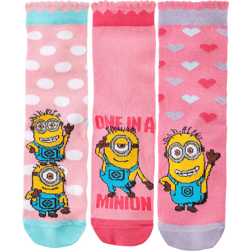 bpc bonprix collection MINIONS Socken (3er-Pack) in rosa für Mädchen von bonprix