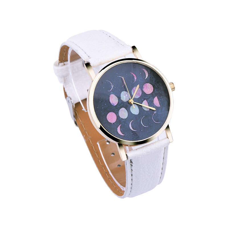Lesara Armbanduhr mit Mondfinsternis-Motiv - Weiß