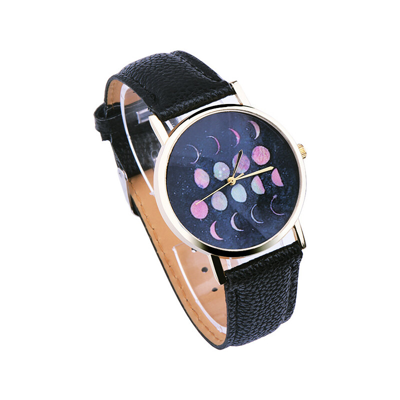 Lesara Armbanduhr mit Mondfinsternis-Motiv - Schwarz