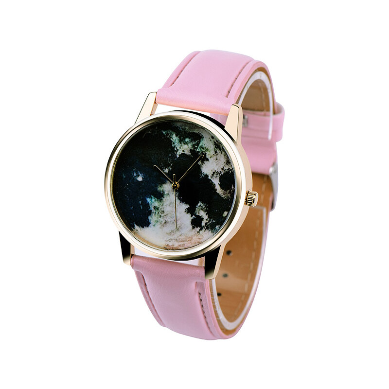 Lesara Armbanduhr mit Satellitenfoto-Motiv - Pink