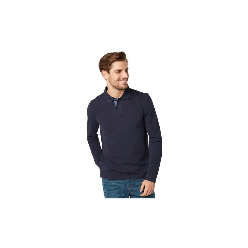 Poloshirt basic cozy longsleeve polo Tom Tailor blau XL,XXXL