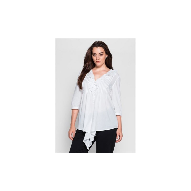 Damen Style Bluse in Zipfeloptik SHEEGO STYLE weiß 40,42,44,46,48,50,52,54,56,58