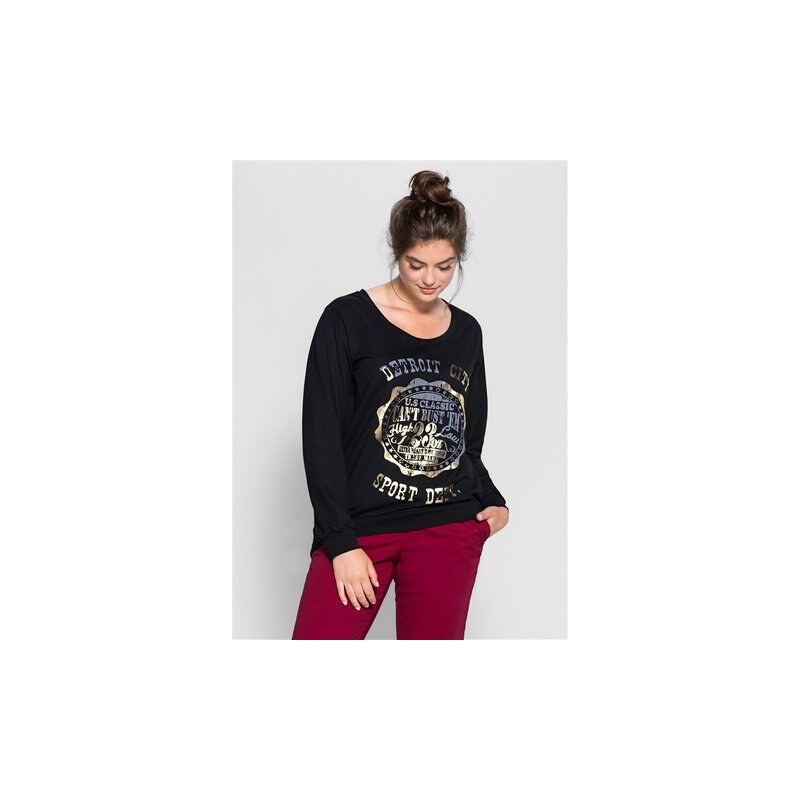 Damen Casual Sweatshirt mit Frontdruck SHEEGO CASUAL schwarz 40/42,44/46,48/50,52/54,56/58
