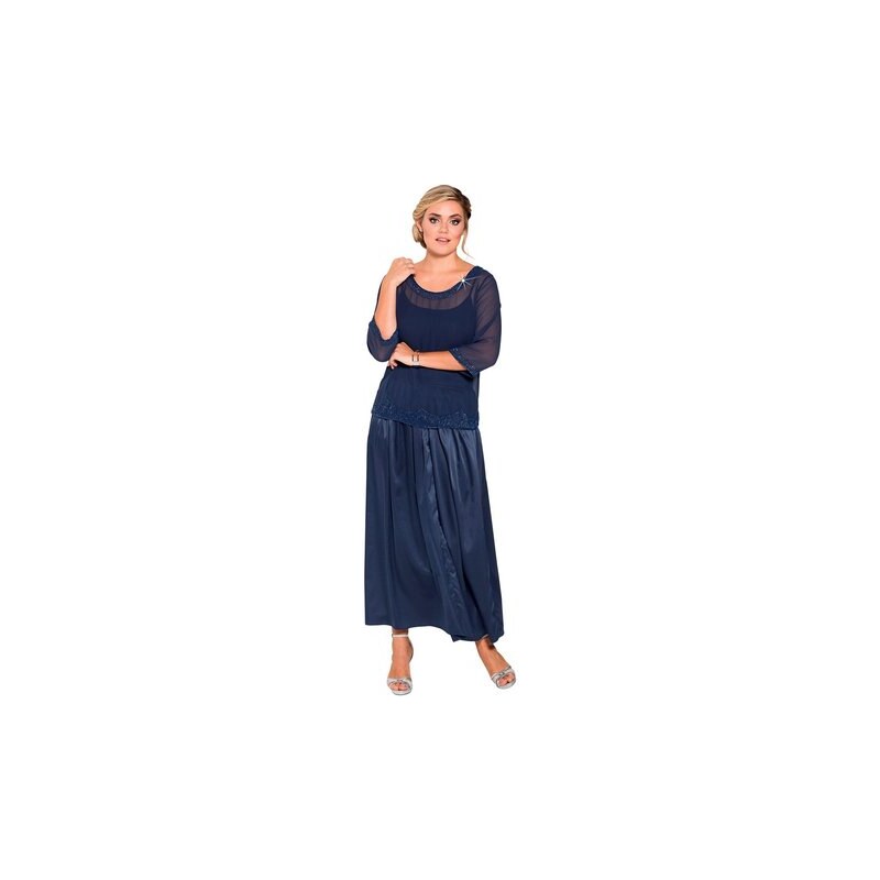 SHEEGO STYLE Damen Style Abendrock mit Falten blau 20,21,22,23,24,25,26,27,28,29