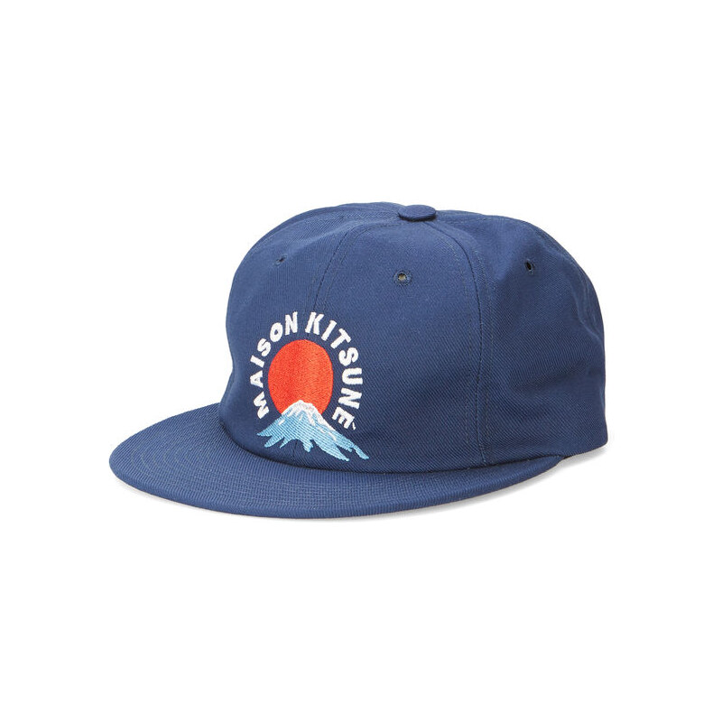 MAISON KITSUNÉ Blaue 6-Panel-Baseball-Mütze Fuji