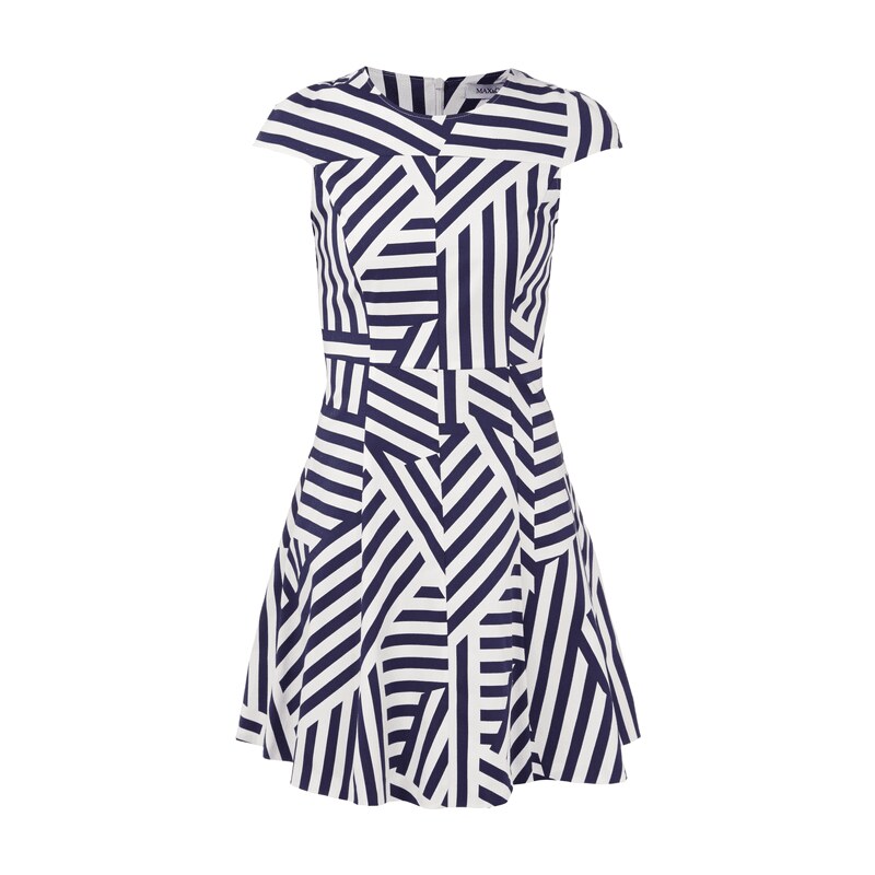 MAX&Co. Kleid mit grafischem Muster und Kappärmeln