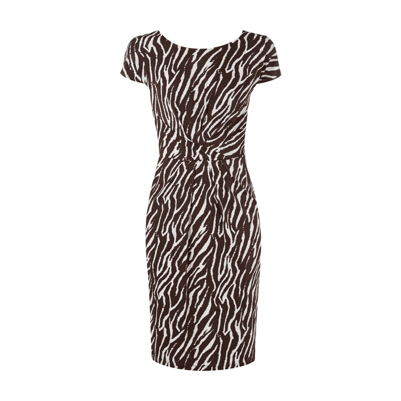 Laurel Kleid mit gelegten Falten im Zebra-Look