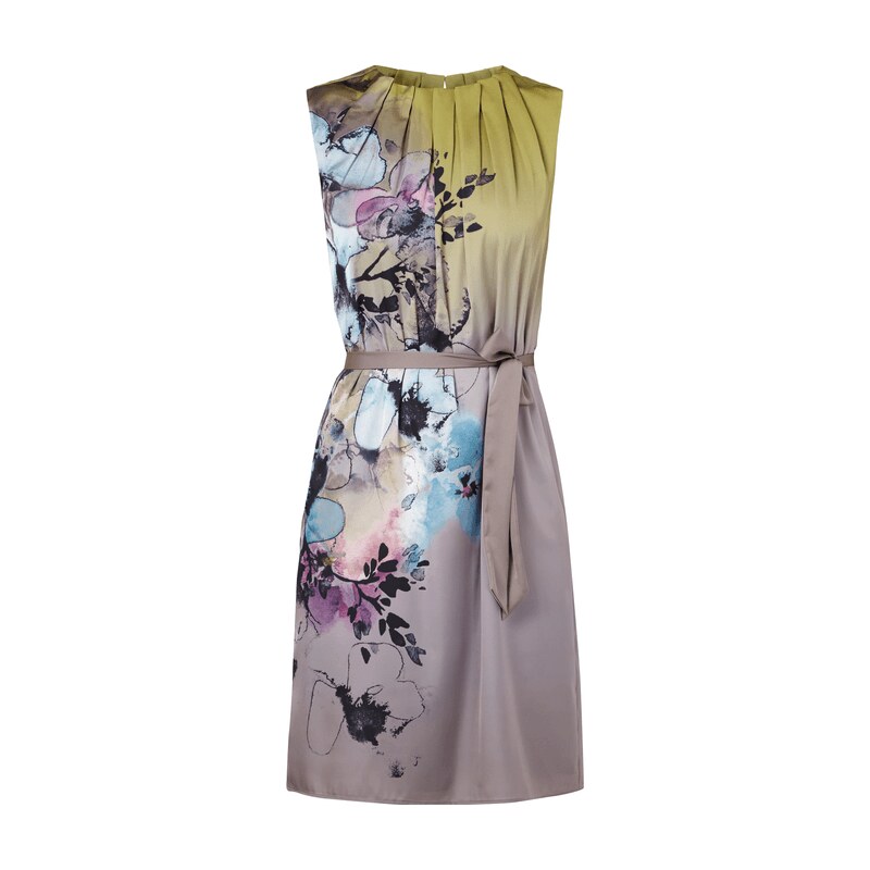 comma Kleid mit künstlerischem Blumenmuster