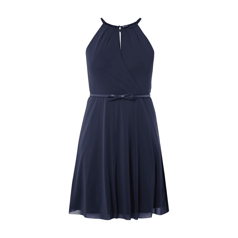 Esprit Collection Kleid aus Mesh mit Taillengürtel