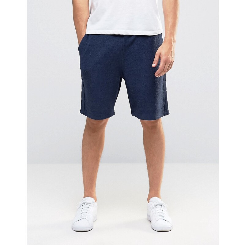 ASOS - Jersey-Shorts mit aufgesetzten Zierstreifen, marineblau - Blau