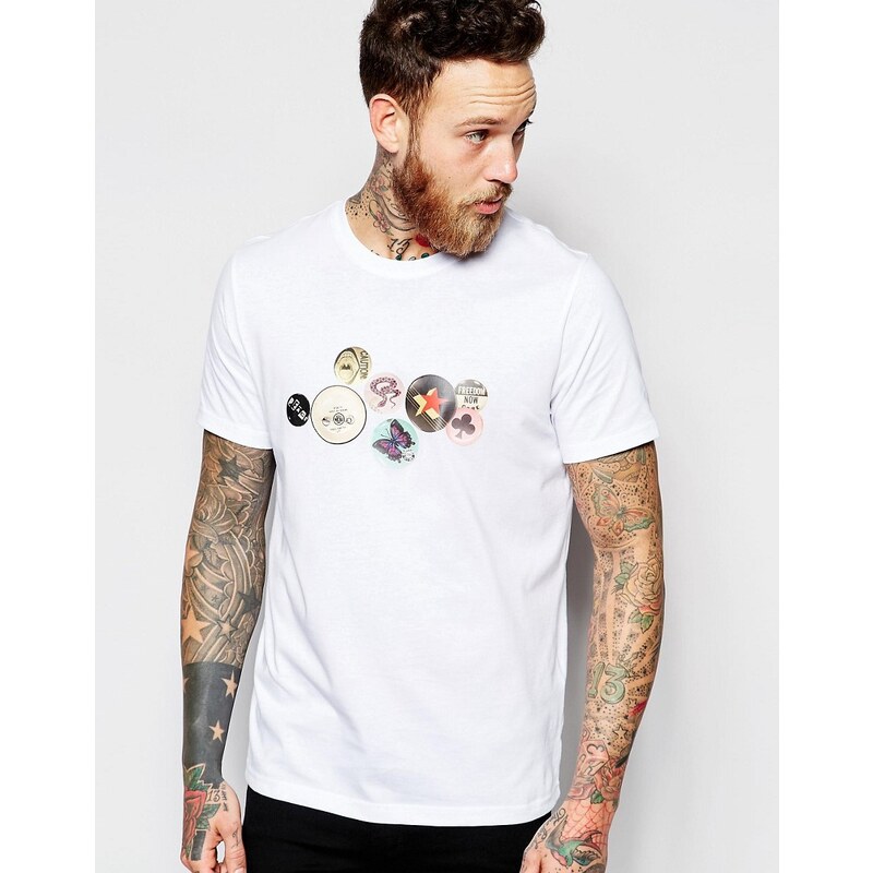 PS by Paul Smith Paul Smith Jeans - T-Shirt mit Abzeichen-Print - Weiß