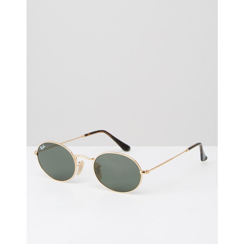 Ray-Ban - Sonnenbrille mit ovalen flachen Gläsern - Gold
