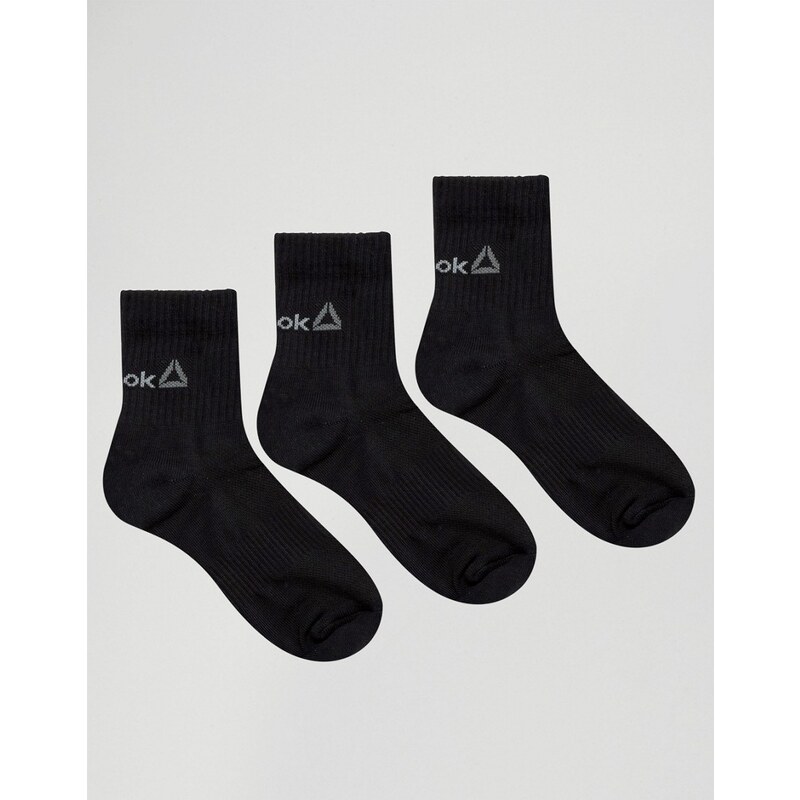 Reebok - Socken mit Logo im 3er Pack - Schwarz