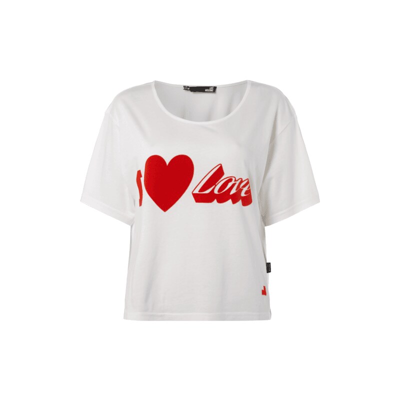 Love Moschino Shirt mit Message aus Flockprint