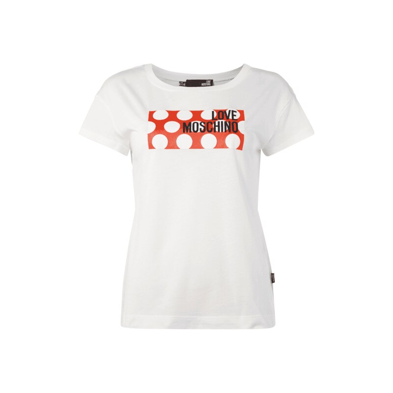 Love Moschino T-Shirt mit gummiertem Logo-Print