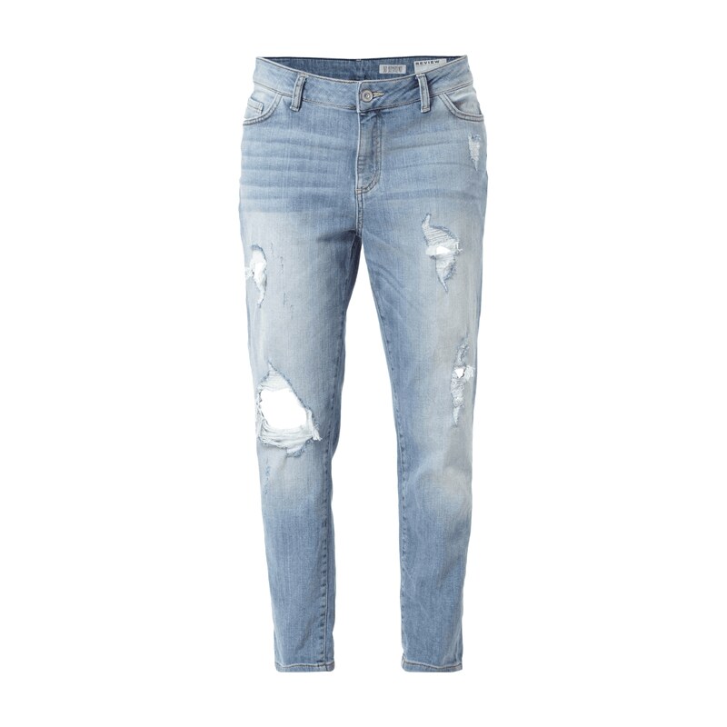 REVIEW Boyfriend Fit 5-Pocket-Jeans im Destroyed Look