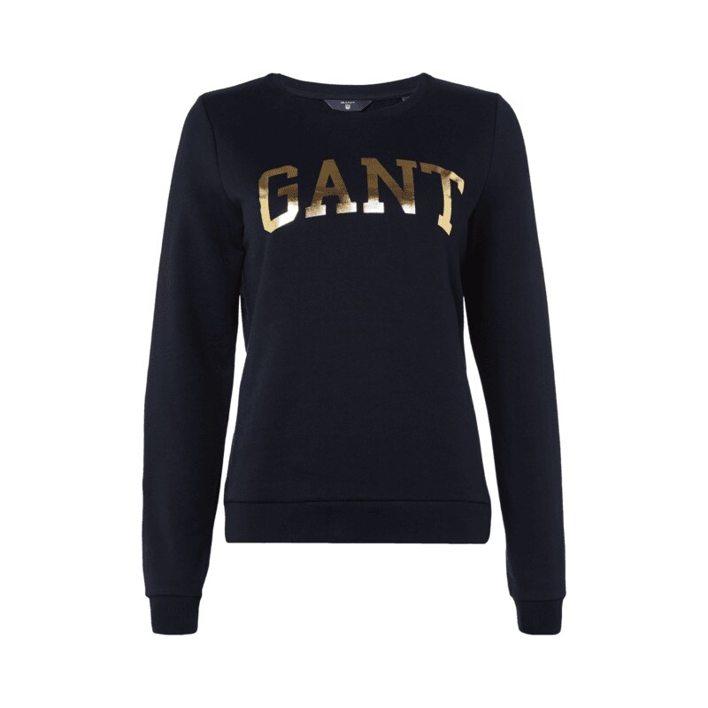 Gant Sweatshirt mit Logo-Print in Metallicoptik