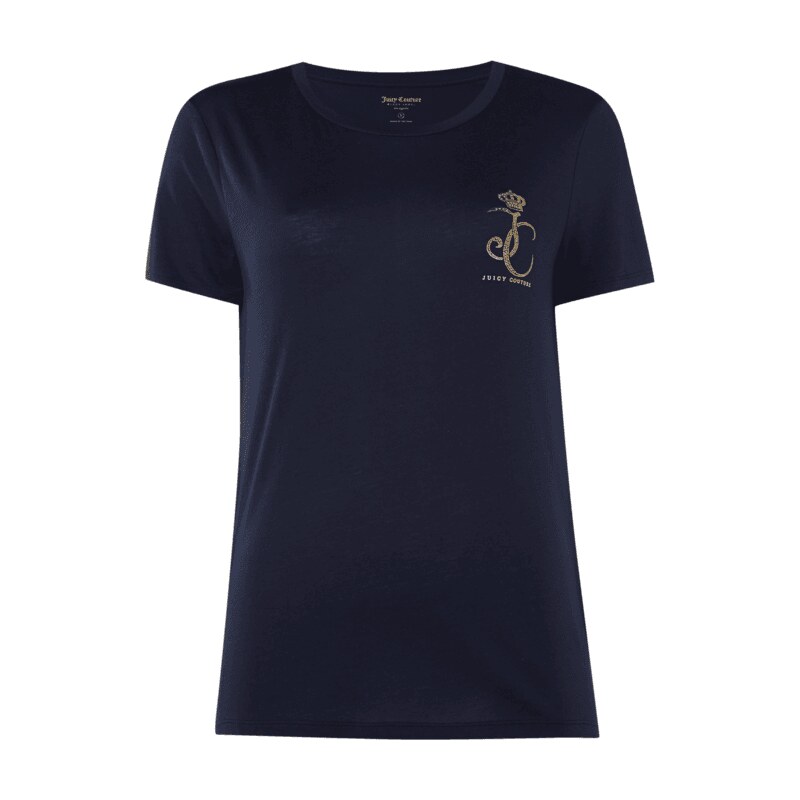 Juicy Couture T-Shirt mit Logo-Print in Goldoptik