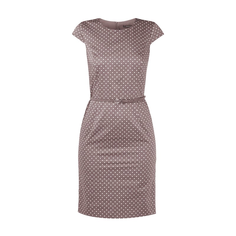 Esprit Collection Kleid mit Polka Dots und Taillengürtel
