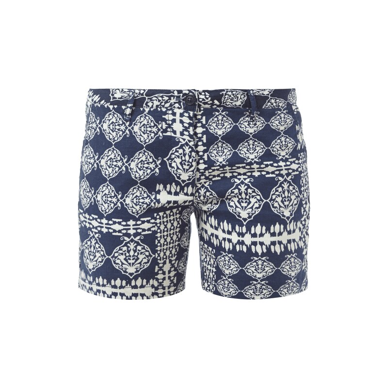 Ganesh Shorts aus Leinen mit exotischem Muster