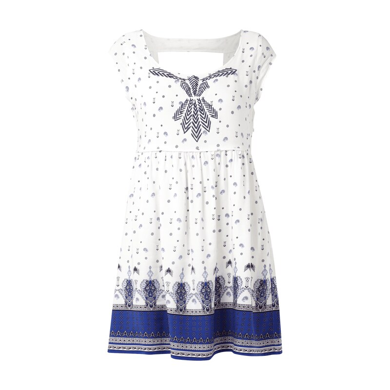 REVIEW Kleid mit ornamentalem Muster und Stickerei