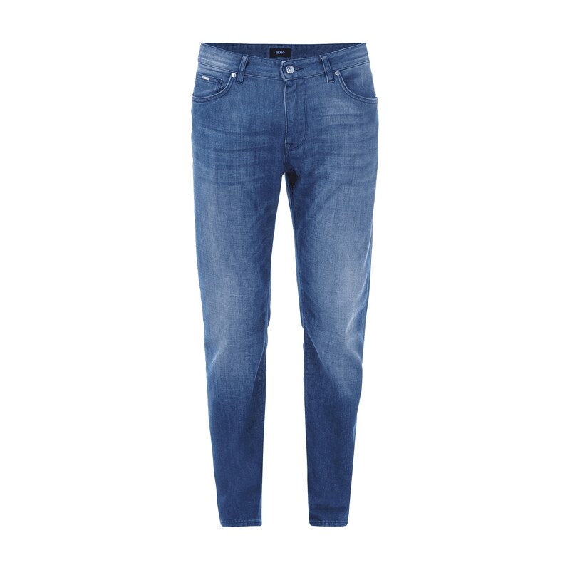 Boss Regular Fit 5-Pocket-Jeans im Stone Washed Look