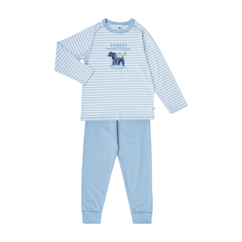 SANETTA Pyjama mit Bären-Print und Message