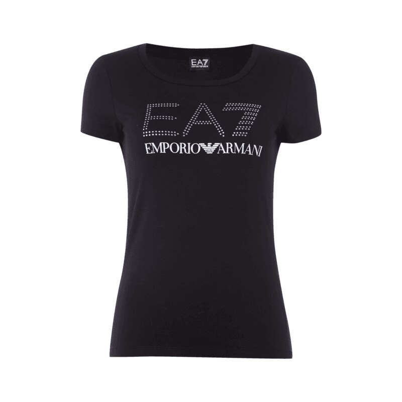 EA7 Emporio Armani T-Shirt mit Ziersteinbesatz