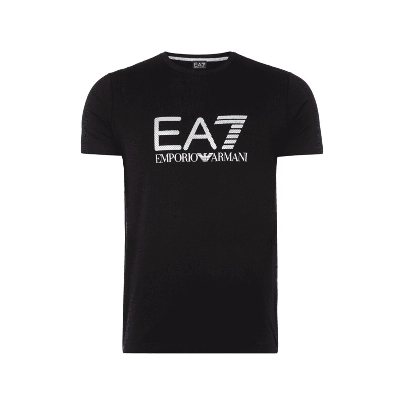 EA7 Emporio Armani T-Shirt mit schimmerndem Logo-Print
