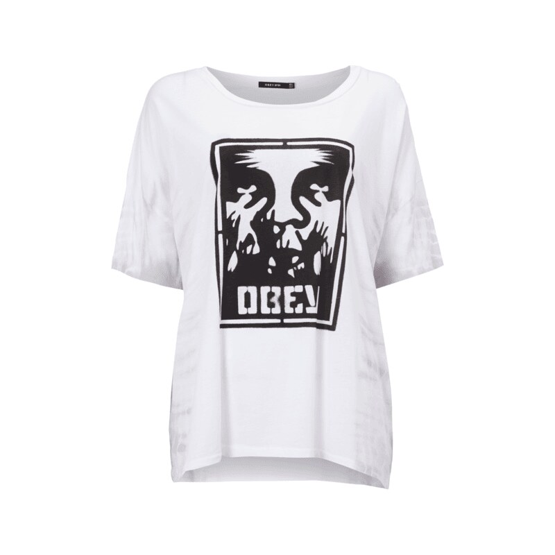 Obey T-Shirt mit Logo- und Batik-Print