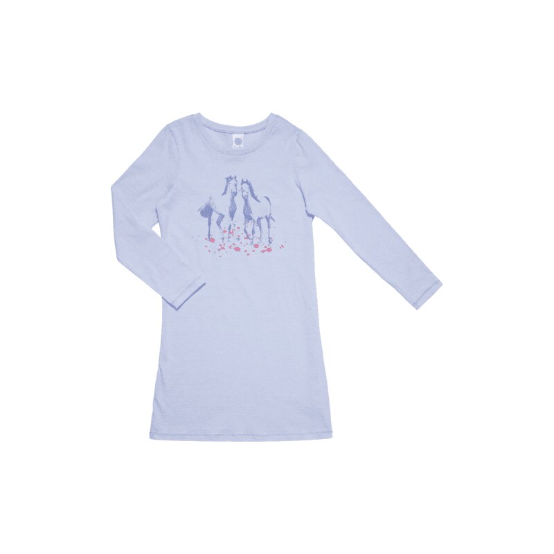 SANETTA Pyjamashirt mit Pferde-Print und Streifen-Muster