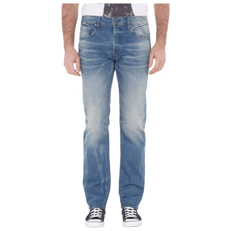 G-Star Raw Straight Fit Jeans mit Double Stone Wash