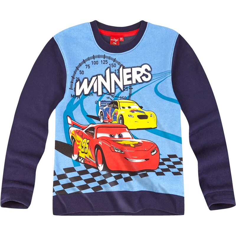 Disney Cars Sweatshirt marine blau in Größe 98 für Jungen aus 60 % Baumwolle 40 % Polyester