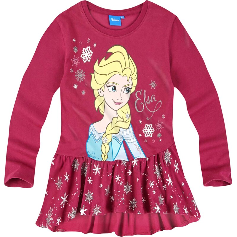 Disney Die Eiskönigin Langarmshirt bordeaux rot in Größe 104 für Mädchen aus 100% Baumwolle