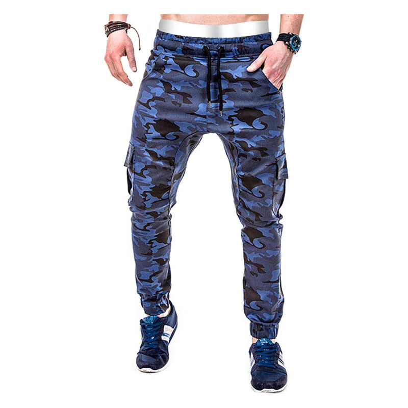 Lesara Sweatpants mit Camouflage-Muster - Blau - S