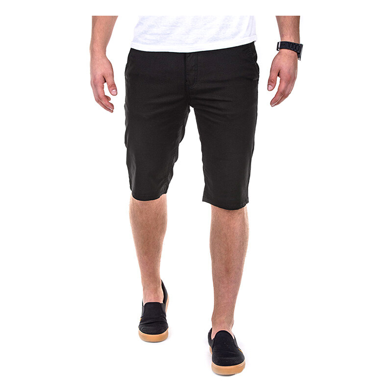 OMBRE Slim Fit-Chino-Shorts Unifarben - Schwarz - M