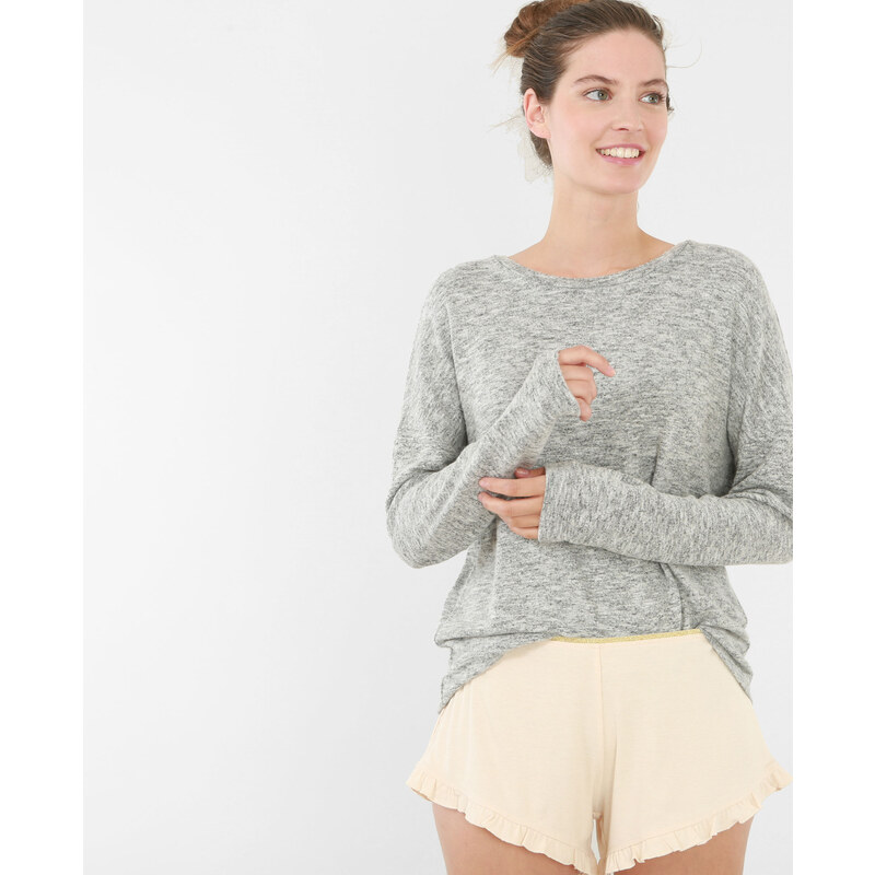 Homewear-Pullover Grau meliert, Größe S -Pimkie- Mode für Damen
