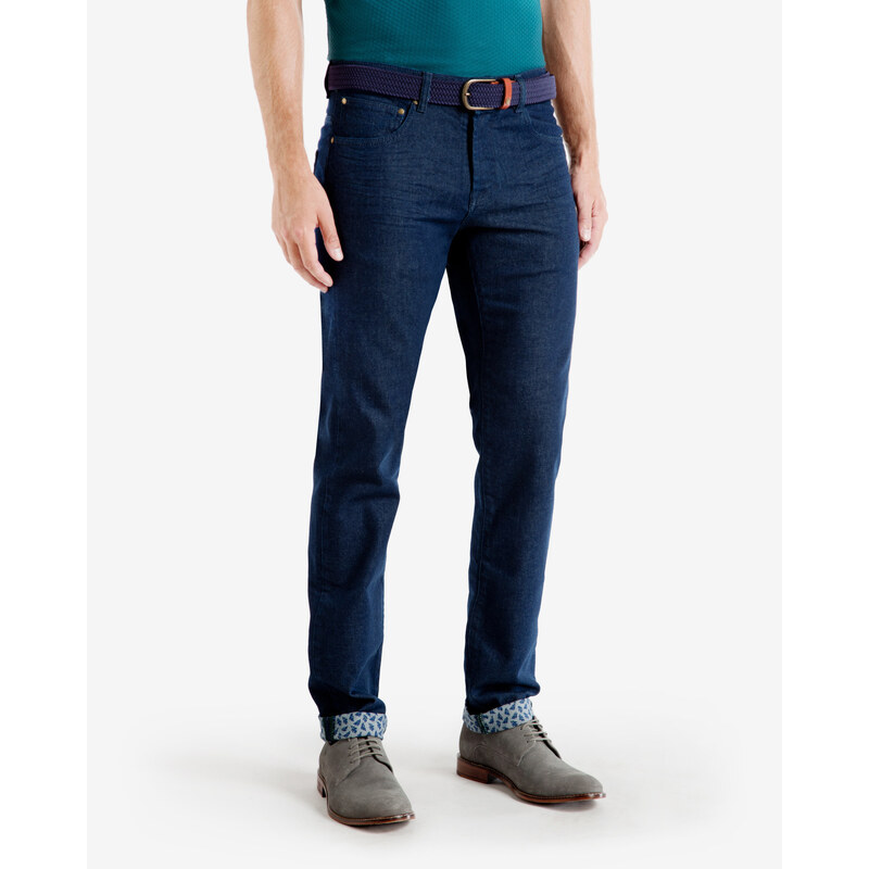 Ted Baker Jeans mit geradem Schnitt und bedrucktem Saum Ausgewaschene Denim