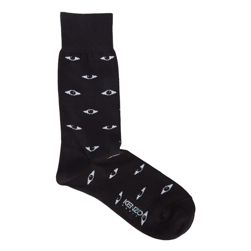 KENZO Schwarze Socken mit Augenmotiv All-Over